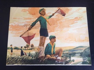 Rare ancienne image de calendrier scout FSC Illustrée par Joubert Scoutisme - Picture 1 of 1