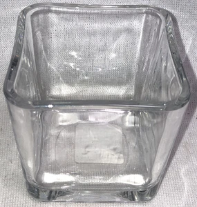Libbey 5475, Medium 14oz 3.375" Cube Votive Holder Condiment Jar