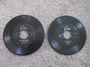 Lot of 2, ANNETTE (FUNICELLO) Talk To Me Baby (1960) He's My Ideal (1962) 45 rpm - Picture 1 of 5