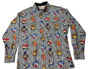 Vintage looney tunes Western XL Shirt 2 Chest Pockets By Karman Men’s P68 - Picture 1 of 14