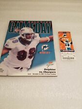 2002 Miami Dolphins Vs San Diego Chargers Football Ticket Stub And Program Book