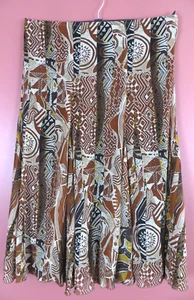 SK13369- RUBY RD Women 100% Polyester Long Pleated Skirt Geometric Boho Multi 10 - Picture 1 of 7