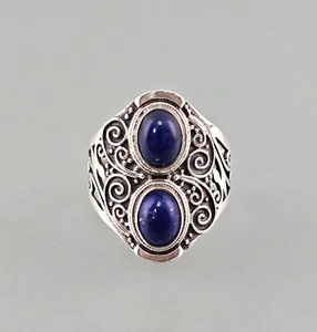 9916181 Vintage 925er Silver Lapislazuli-Ring Blue Gr.63 - Foto 1 di 4