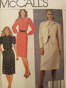 UC Vintage 80er Kleid Schnittmuster McCall's 8897 Größe 14 Jacke - Bild 1 von 3