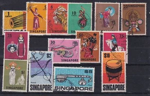 JUEGO CORTO SINGAPUR 1968-73 a $10 en muy buen estado. SG101-115 (EXC 4c) CAT £31 - Imagen 1 de 1