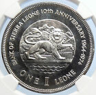 1974 SIERRA LEONE West AFRICA Siaka Stevens Bank Lion PF Silver Coin NGC i106029