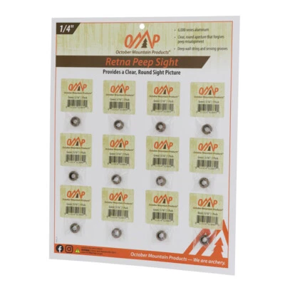 🏹 October Mountain Retna Peep Sight Tan 1/4 in. 12 Pack - Image 1 of 2