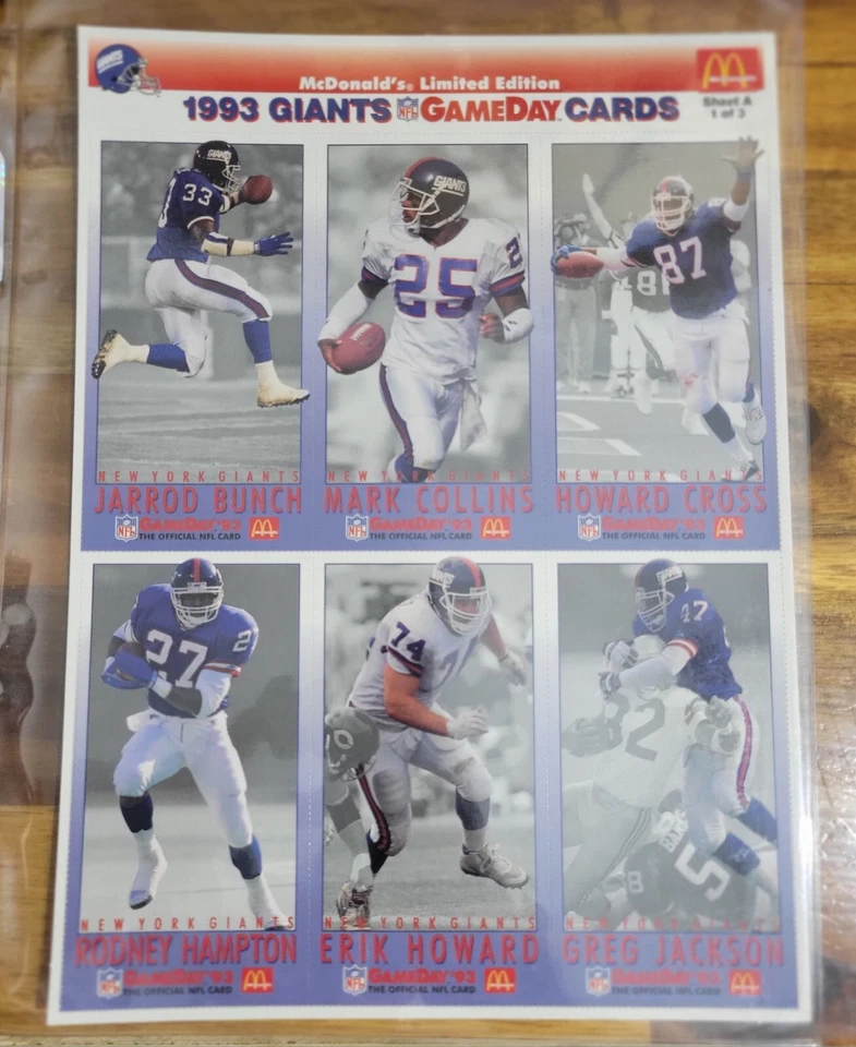 Футбольные карточки 1993 FLEER McDonalds NFL Gameday 15 листов ОГРАНИЧЕННОЕ ИЗДАНИЕ КАК НОВЫЕ - Изображение 1 из 4