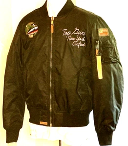 NEW WITH TAGS, TOP GUN, NEW YORK CRAFTED, LARGE, ZIP FRONT, BOMBER JACKET - Picture 1 of 7