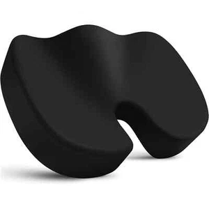 Seat Cushion Breathable Memory Foam Chair Pad Office Car Butt Pillow Black - Picture 1 of 5