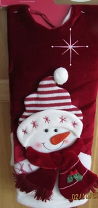 Trim A Home 48" Weihnachtsbaum Rock dunkelrot mit großem Schneemannkopf - Neu mit Etikett! - Bild 1 von 6