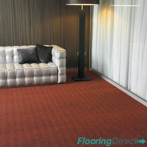 Red Entrance Matting - Chevron Foyer Lobby Reception Door Mat Matting Roll - Picture 1 of 3