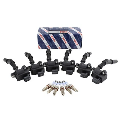 Bosch 6 Ignition Coil & 6 Double Iridium Spark Plugs Kit For Mercedes W164 ML350 - Image 1 of 4