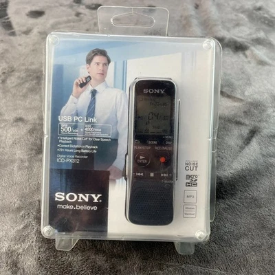 Sony ICD-PX312 2GB Digital Voice Recorder Black *NEW IN BOX* Factory Sealed - Image 1 of 4
