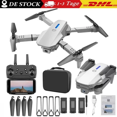 Faltbar WiFi Drohne Mit 4K-HD Kamera Selfie RC Quadrocopter Drone + 3 Akkus - Bild 1 von 4