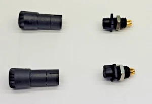 2  PAIRS  BINDER   MINI  5 PIN  PLUGS  AND  CHASSIS    SOCKETS  719  SERIES - Picture 1 of 4