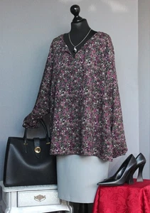 GINA BENOTTI Tunika Bluse Schlupfbluse Langarm Krepp Gr. 54 2XL 3XL - Bild 1 von 7