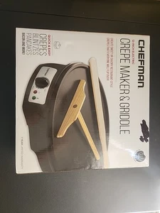 Crepiera elettrica Chefman 12" e griglia crepes lampeggia frittelle pancetta nuova con scatola - Foto 1 di 4