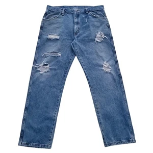 Rustler Jeans Men's Size 37x30 Blue Distressed Relaxed Western Farmer Tag 38x32 - Picture 1 of 7