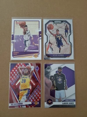 Estrellas de baloncesto de Los Angeles Lakers/lote de 4 cartas paralelo/Hachimura/LeBron Foto 1 de 4