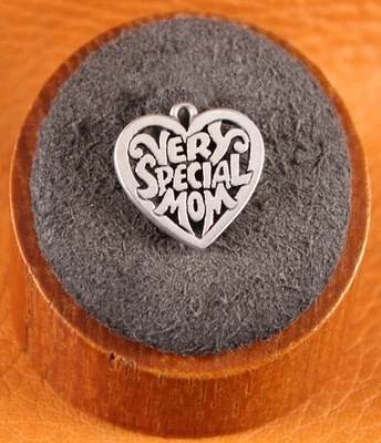 James Avery VERY SPECIAL MOM Dangle Heart Charm Sterling Silver 3/4" Length - Image 1 of 4