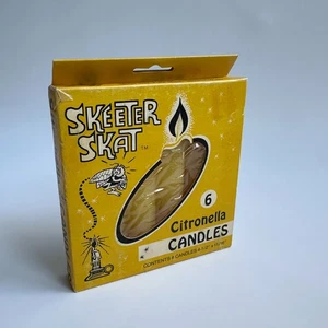 NOS Vintage 6 Pack Skeeter Skat Citronella Candles 4.5" Taper Candlestick In Box - Picture 1 of 12