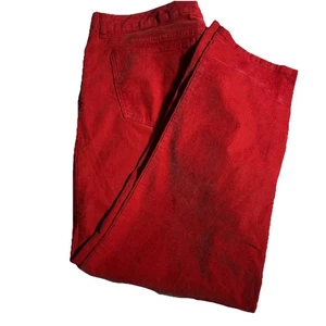 Lands End Damen zinnoberrot Passform 1 Größe 18 gerades Bein Cordhose Taschen - Bild 1 von 13