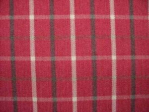 Vintage Pink Herringbone Wool Effect Tartan Upholstery Cushion Curtain Fabric - Picture 1 of 14