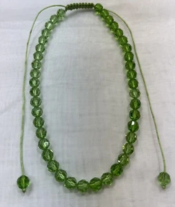 Handmade Unique 13”~26” Adjustable Necklace. Made with Swarovski Crystal Peridot - Picture 1 of 2