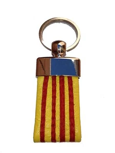 LLAVERO DE PIEL BANDERA DE CATALUNYA (PRODUCTO ARTESANO 100 %) - Picture 1 of 1