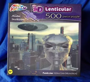 GRAFIX Alien Invasion 3D Lenticular 500pc Jigsaw Puzzle - Picture 1 of 3