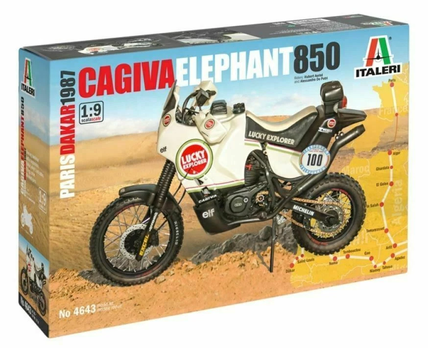 ITALERI 1:9 KIT MOTO CAGIVA ELEPHANT 850 PARIGI-DAKAR 1987 ART 4643 - Immagine 1 di 1