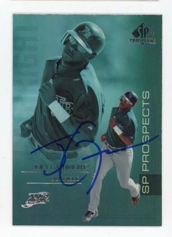 SIGNED BASEBALL CARD AUTO TAMPA BAY DEVIL RAYS JOEY GATHRIGHT 2004 UD SP #152 - Image 1 of 1