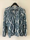 Gorgeous Ladies Boden Blue Patterned Top with Silver Thread, UK Size 18, Good Co