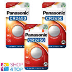 3 PANASONIC CR2450 LITHIUM BATTERY 3V CELL COIN BUTTON 1BL BLISTER EXP 2030 NEW