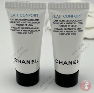Set of 2  Chanel  Lait Confort Creamy Cleansing Milk for FACE and EYES 5ml Each - Picture 1 of 2