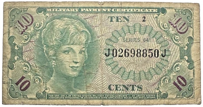 MPC Series 641 (1965-1968) 10 Cents - Circulated Banknote P M58 - FREE SHIPPING - Image 1 of 2