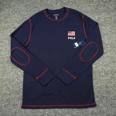 Camisa térmica Polo Ralph Lauren para hombre grande azul gofre bandera de EE. UU. ropa para dormir adulto Foto 1 de 4