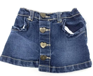Gymboree Baby Girls 6-12 Months Blue Denim Heart Button Skirt with Pockets - Picture 1 of 5