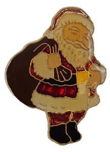 Santa Clause Lapel Pin by Gift Creations Metallic Brooch Hat Coat Winter Holiday - Picture 1 of 4