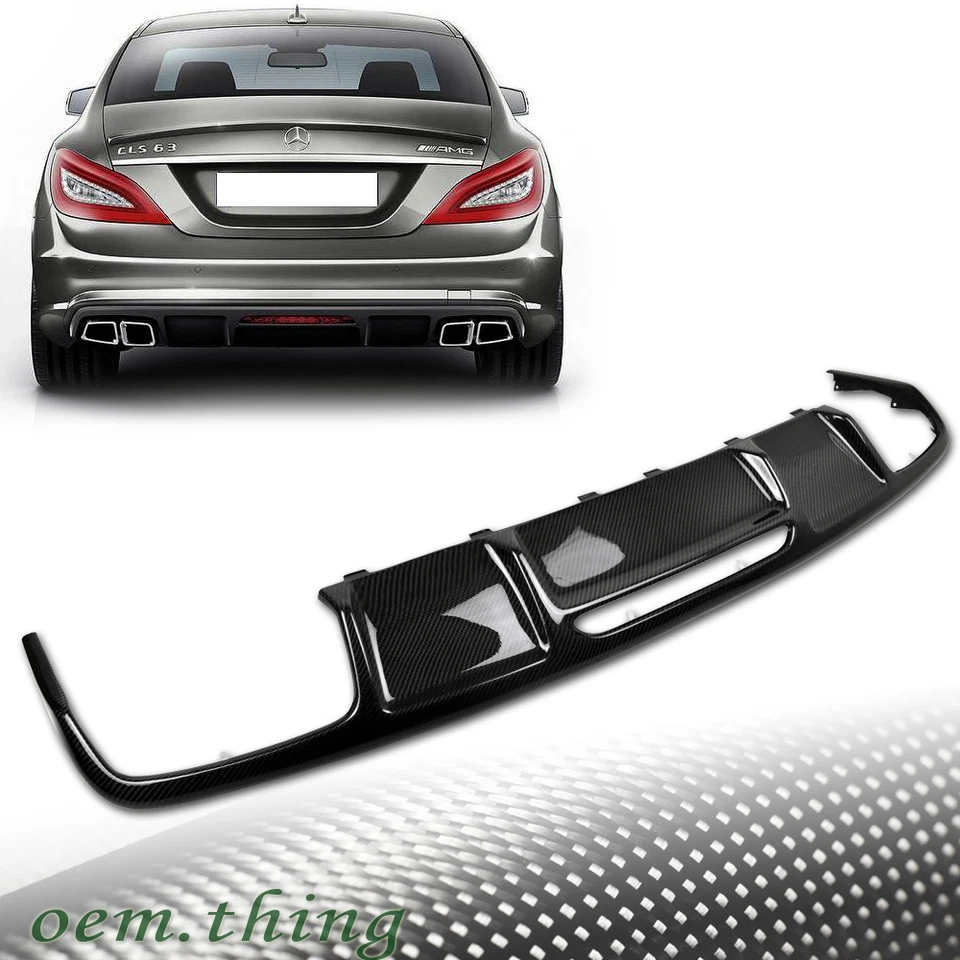 Carbon Fit FOR Mercedes Benz CLS W218 4D Sedan Rear Bumper Diffuser CLS63 14 - Imagem 1 de 1