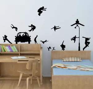 PEGATINAS DE PARED PARKOUR Deportes Arte de pared Calcomanías Pegatinas de pared N115 - Imagen 1 de 5