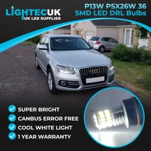 4x P13W LED DRL Bulbs for Audi A4 B8 2008–2012 White 36 SMD Bright Upgrade Kit - Picture 1 of 4