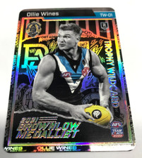 2022 AFL Teamcoach Trading Card SILVER TROPHYWILD CARD TW-01 Ollie Wines-Port Ad