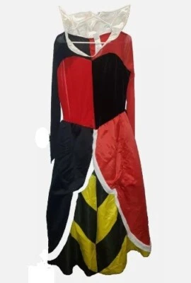DISNEY VILLANS DELUXE ALICE IN WONDERLAND QUEEN OF HEARTS COSTUME DRESS ADULT LG - Image 1 of 4