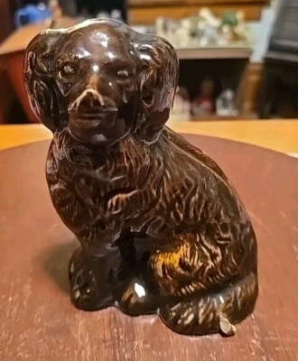 Antique 6.5" Galesburg Pottery Stoneware Cocker Spaniel Dog READ - Image 1 of 4