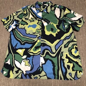 Perry Ellis Button Up Shirt Men Size 3XL Abstract Graphic Print Stretch Colorful - Picture 1 of 10