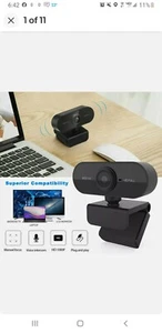 HD 1080p Webcam, mit Mikrofon Plug & Play für PC/Desktop/Laptop Webkamera (f) - Bild 1 von 1
