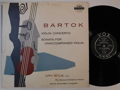 vinyl IVRY GITLIS Bartok Violin Concerto, Unaccompanied Sonata VOX LP PL 9020 Foto 1 de 4