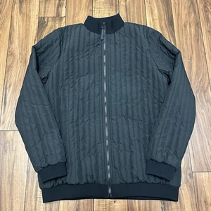 RAINS Quilted Puffer Jacket Full Zip High Neck Black Ribbed Men’s XL - Picture 1 of 13